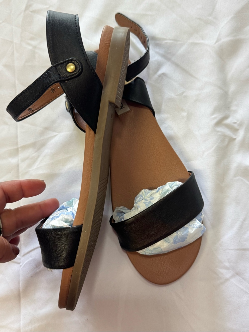Steve Madden Black Leather Open-Toe Ankle Strap Sandals